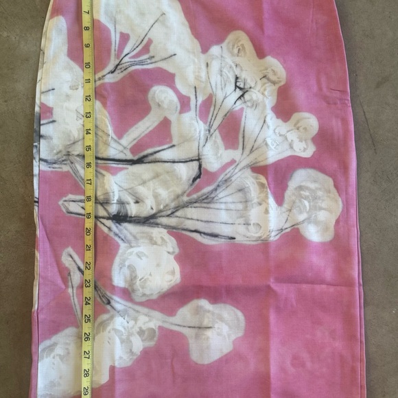 NWT_ZARA SS24 MID-RISE MIDI LINEN BLEND PENCIL SKIRT FLORAL PINK SZ S - Picture 4 of 10